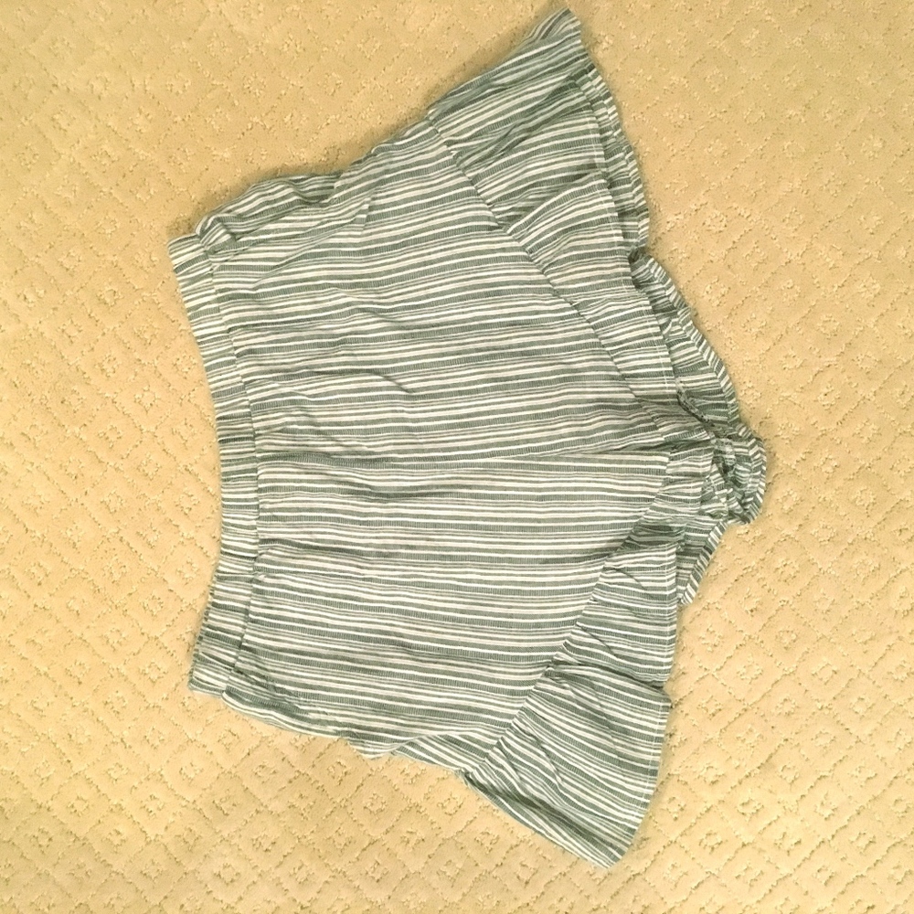 Listicle Blue and White Striped Shorts